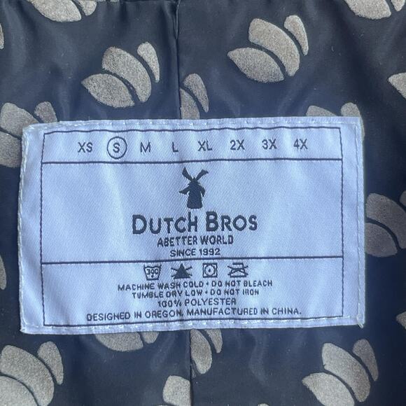 Dutch Bros Jacket Mens Small Hooded Windbreaker Full Zip Coffee Barista Polyeste - Picture 4 of 8